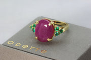The Odette Ruby & Emerald Ring Ring Rosie Odette Jewellery