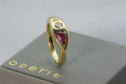 Diamond & Ruby Snake Ring Ring Rosie Odette Jewellery