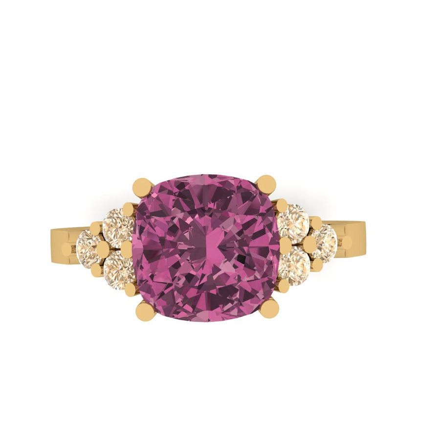 Gold, Pink Tourmaline & Champagne Diamond Engagement Ring Ring Rosie Odette Jewellery
