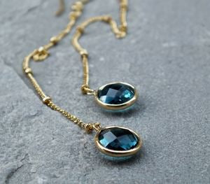 Blue Quartz Long & Short Drop Earrings Earring Long Rosie Odette Jewellery