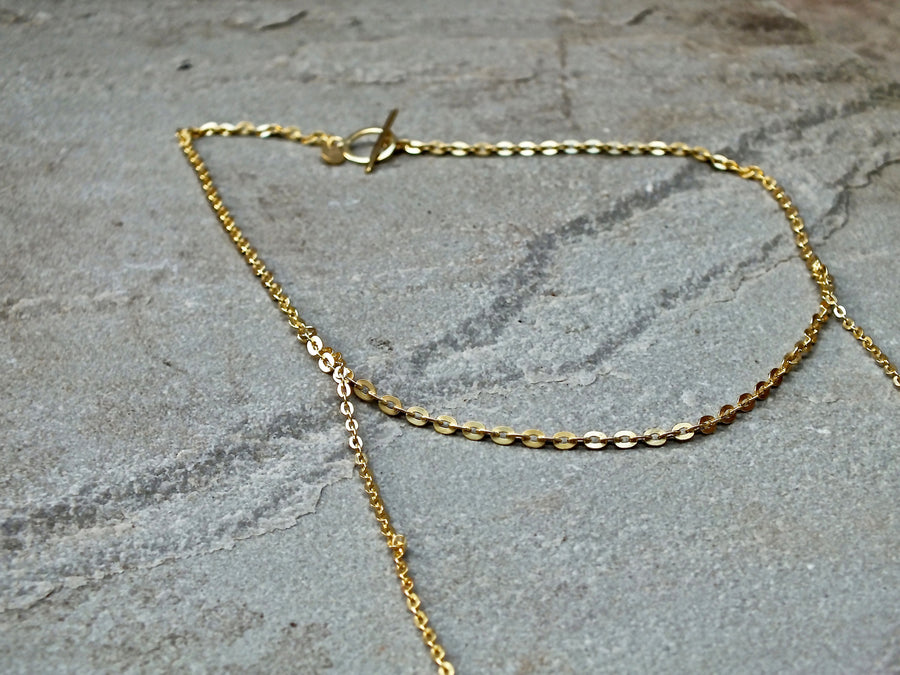 Silver & Gold Warrior Two Chain Necklace Necklace Rosie Odette Jewellery