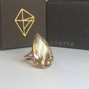 Gold & Golden Rutile Queen Cocktail Ring Ring Rosie Odette Jewellery