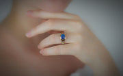 Queen Cobra Black Opal, Champagne & Blue Diamond Rose Gold Snake Ring Ring Rosie Odette Jewellery