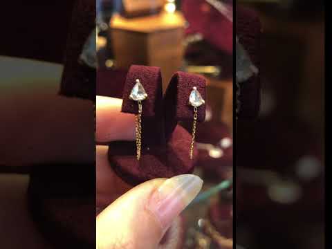 Gold & Rose Cut Diamond Chain Earrings