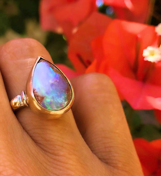 Mexican Fire Opal Bespoke Remodel of Existing Engagement Ring