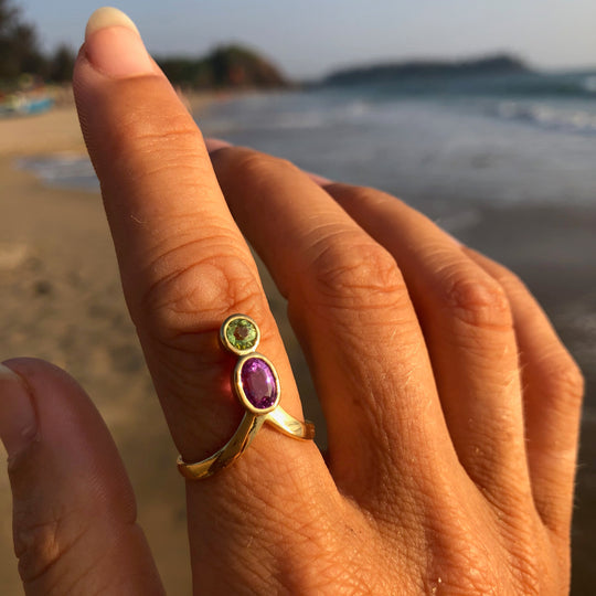 The Healing Queen Pink Sapphire and chrysoberyl ring