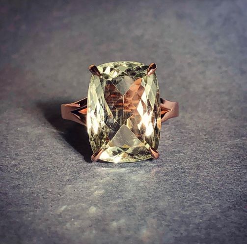 Green Amethyst Queen Cocktail Ring