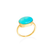 Arizona Princess Gold & Turquoise Ring Ring Rosie Odette Jewellery