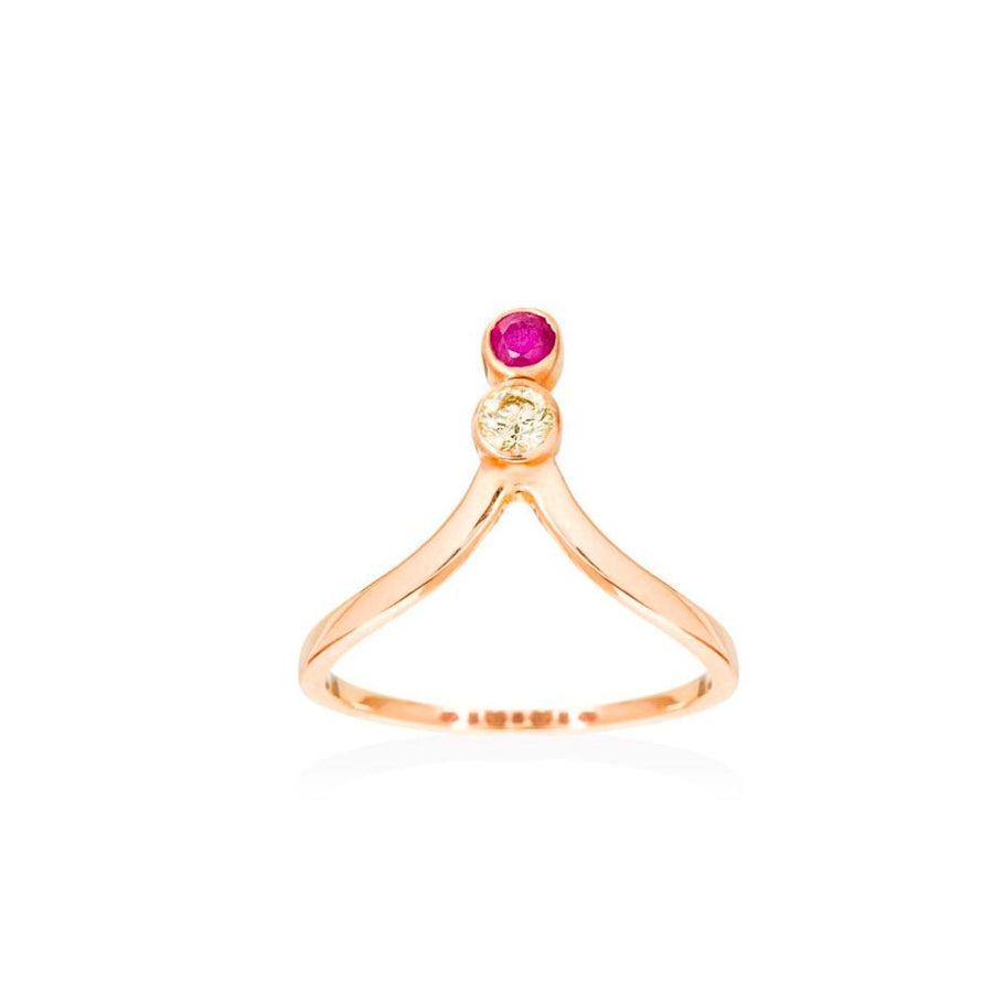 Ruby & Diamond - Healing Queen Cocktail Ring Ring Rosie Odette Jewellery