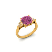 Pink Tourmaline & Champagne Diamond Engagement Ring Ring Rosie Odette Jewellery