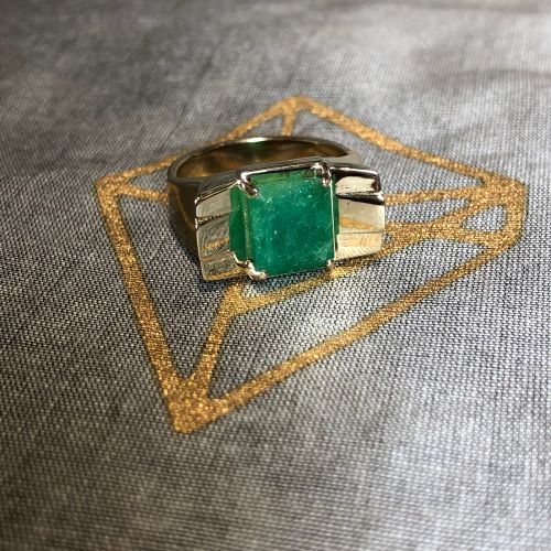 Art Deco Emerald Queen Cocktail Ring For Sarah