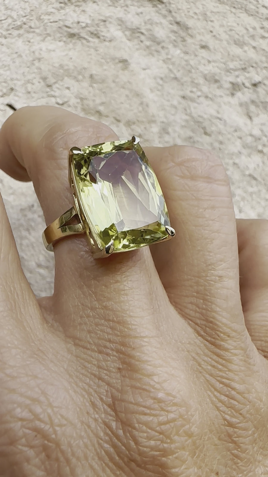 Yellow Quartz Cocktail Ring - The Canary Queen
