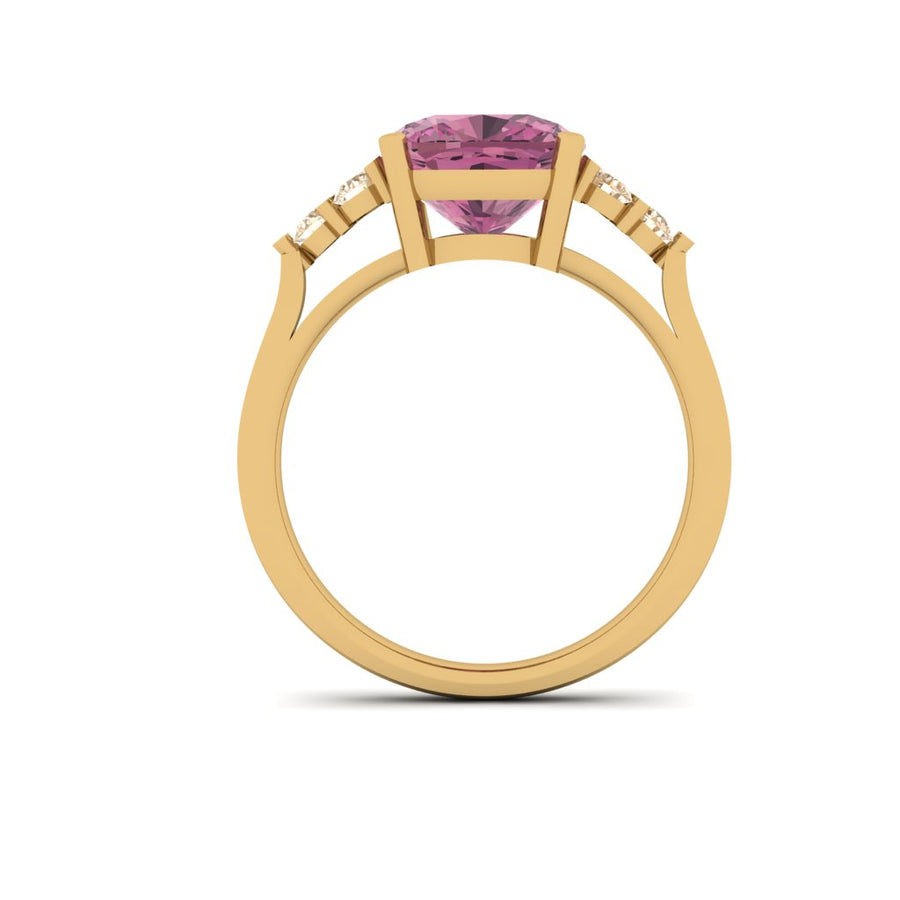 Gold, Pink Tourmaline & Champagne Diamond Engagement Ring Ring Rosie Odette Jewellery