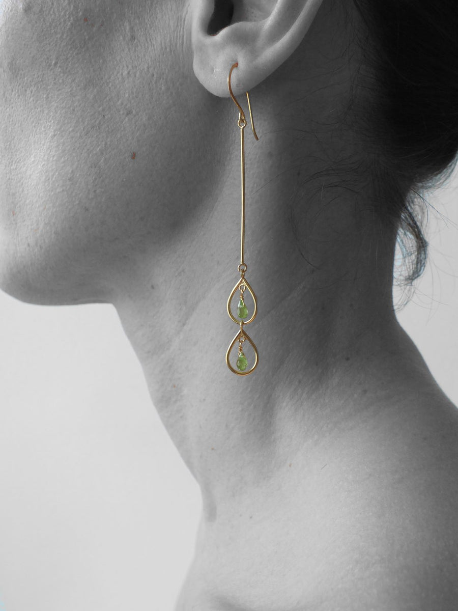 Peridot Dew Drop Earrings Earring Rosie Odette Jewellery