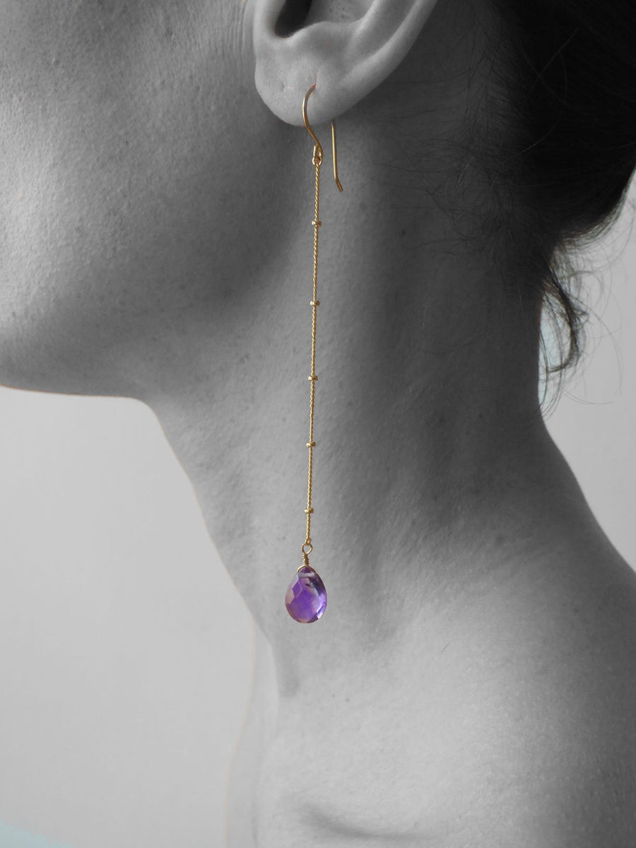 Amethyst Long & Short Drop Earrings Earring Short Rosie Odette Jewellery