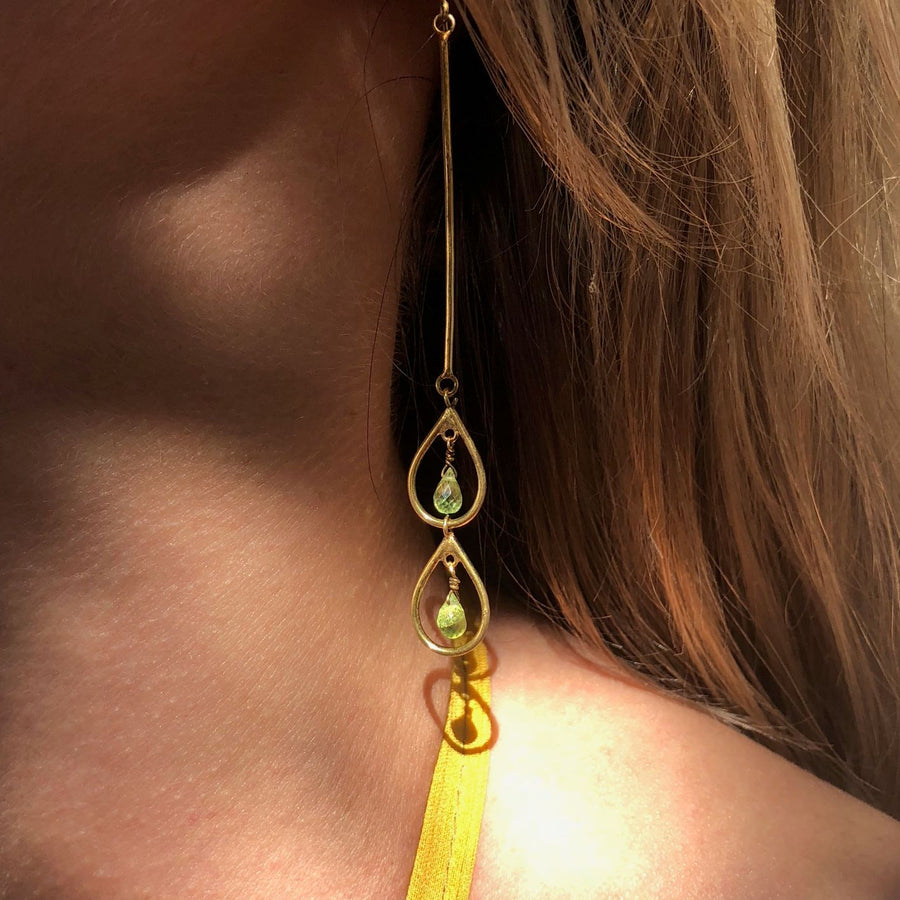 Peridot Dew Drop Earrings Earring Rosie Odette Jewellery