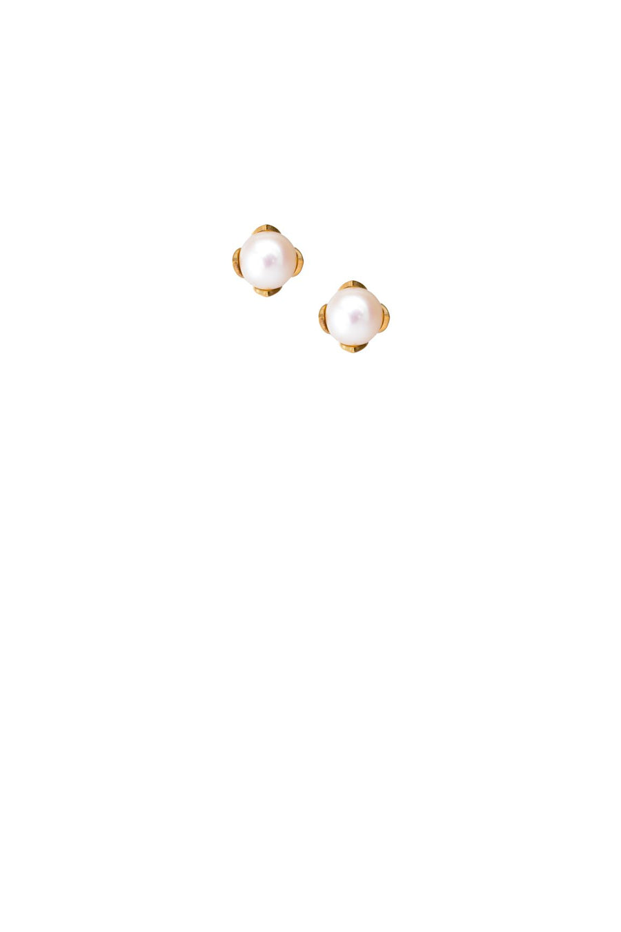 Silver & Gold Freshwater Pearl Lotus Studs Earring Rosie Odette Jewellery