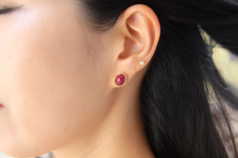 Ruby Stud Earrings Earring Rosie Odette Jewellery