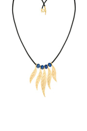 Warrior Lapis Lazuli Gold Leaf Necklace Necklace Rosie Odette Jewellery