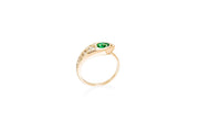 Queen Cleopatra Emerald, Diamond & Gold Snake Ring Ring Rosie Odette Jewellery