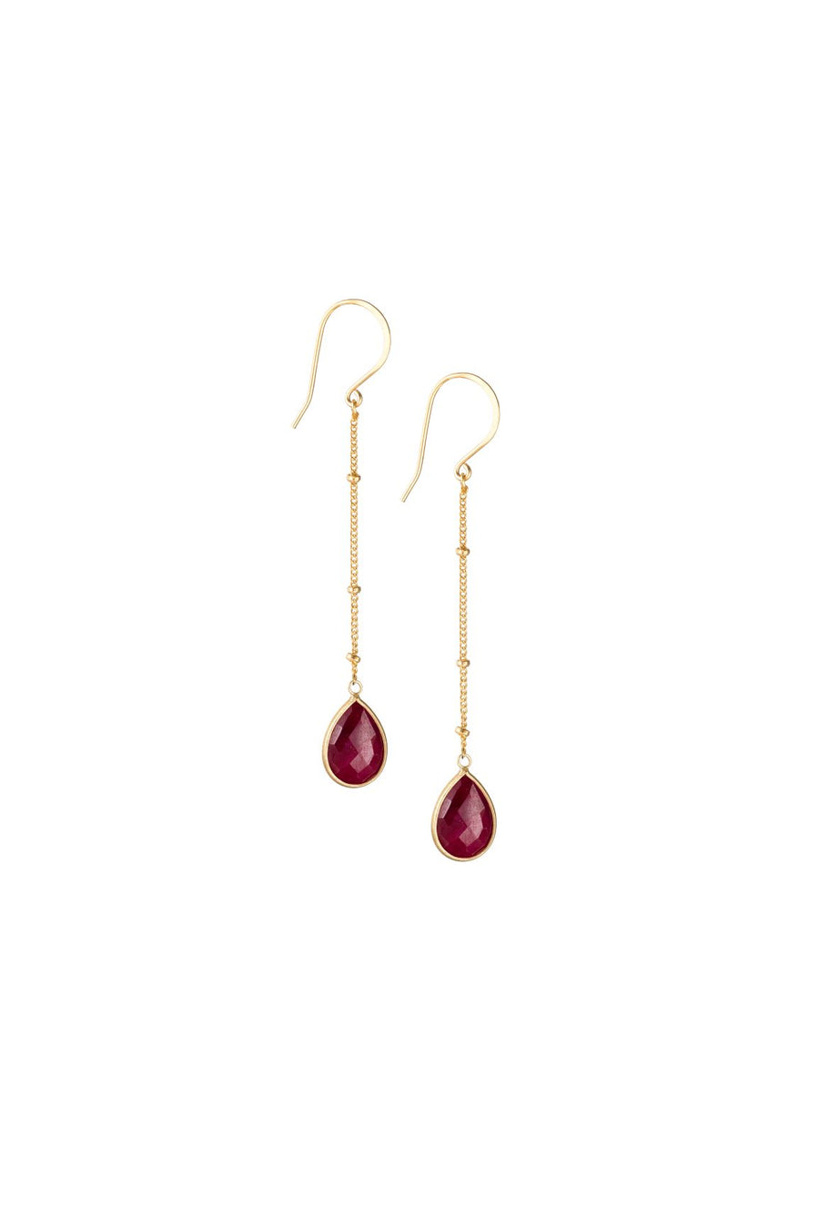 Long & Short Drop Ruby Earrings Earring 8cm Rosie Odette Jewellery