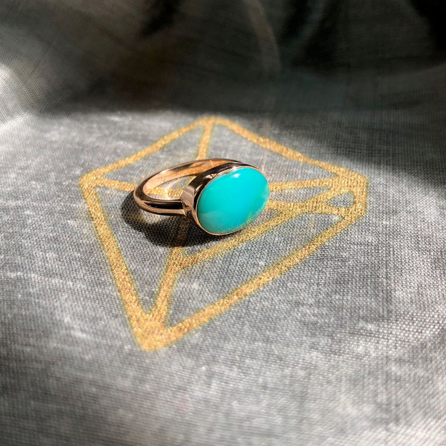 Arizona Princess Gold & Turquoise Ring Ring Rosie Odette Jewellery