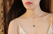 Blue Quartz Triple Drop Necklace Necklace Rosie Odette Jewellery