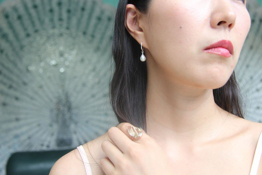 Silver & Gold Vermeil Freshwater Pearl Drop Earrings Earring Rosie Odette Jewellery
