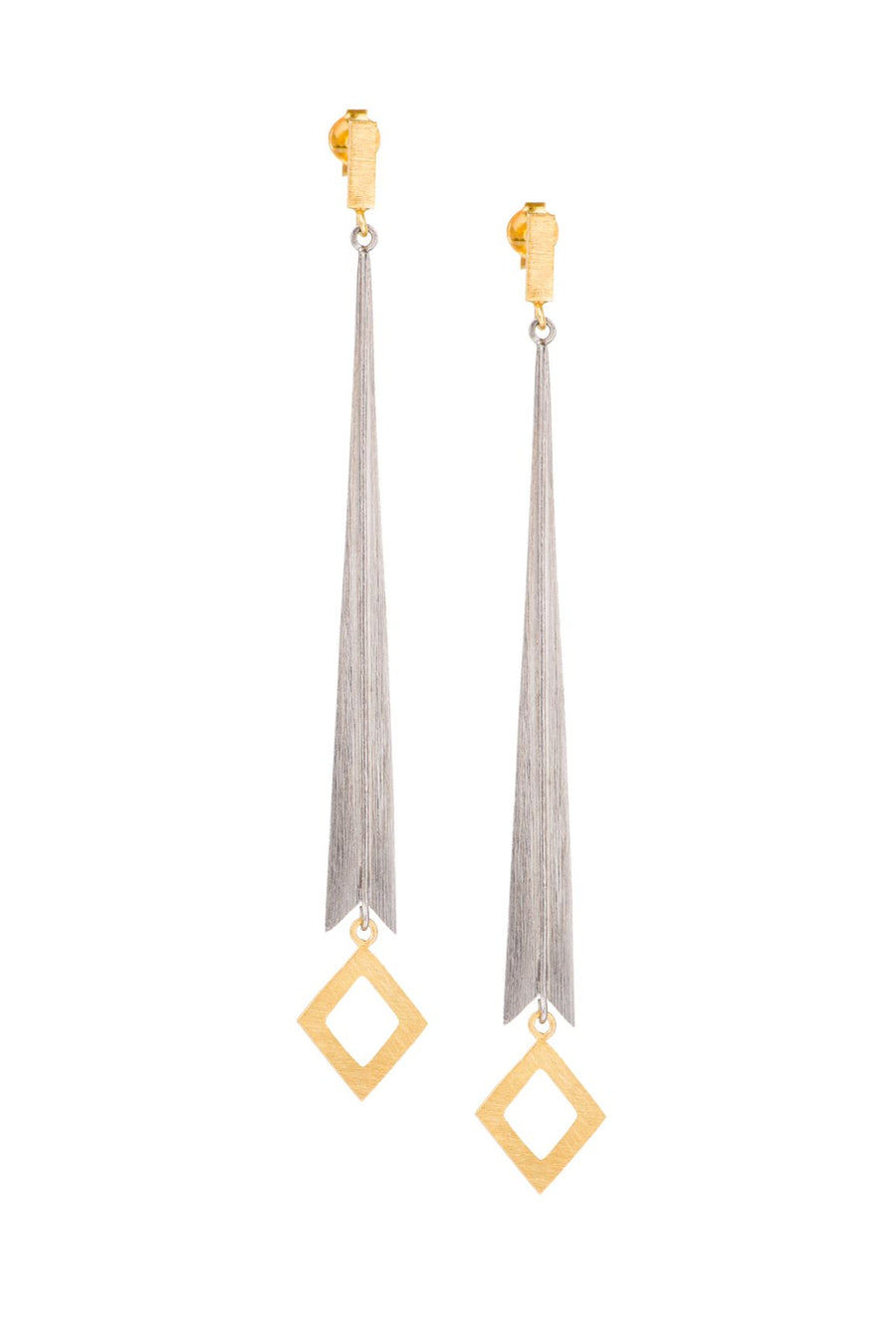Silver & Gold Warrior Statuesque Earrings Earring Rosie Odette Jewellery