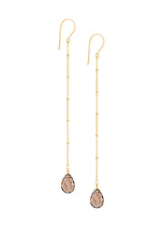 Long & Short Drop Smoky Topaz Shoulder Duster Earrings Earring Short Rosie Odette Jewellery