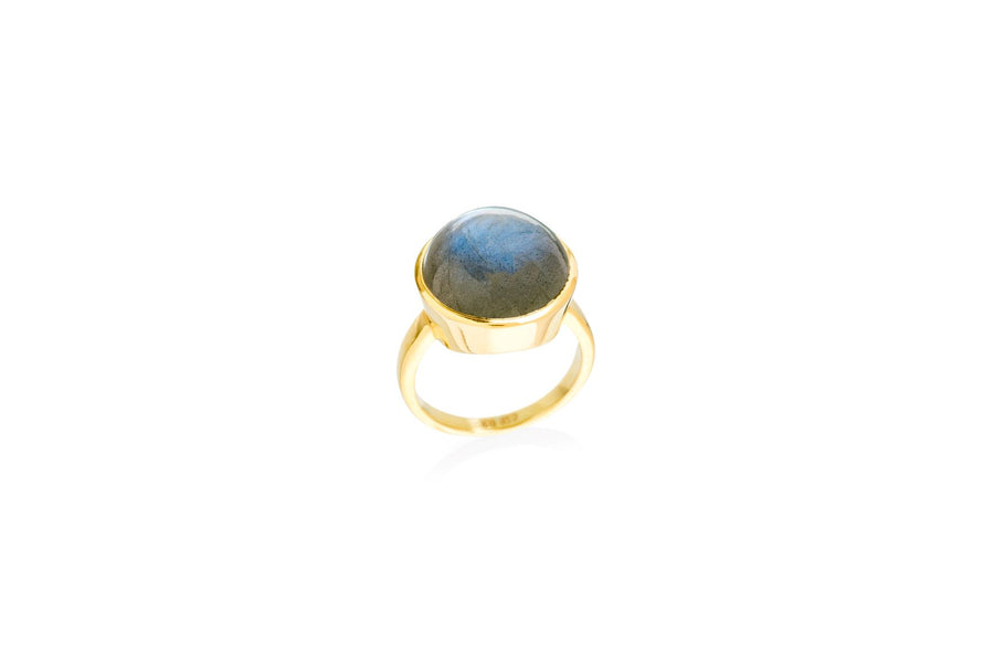 Silver & Gold Labradorite Cocktail Ring Ring N Rosie Odette Jewellery