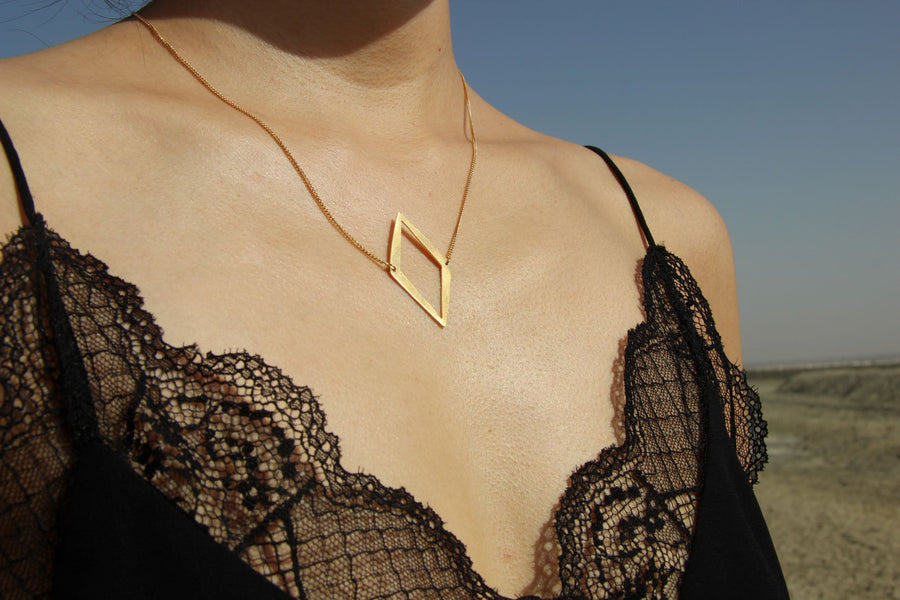 Silver & Gold Warrior Diamond Pendant Necklace Necklace Rosie Odette Jewellery