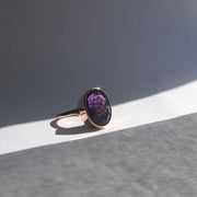 The Amethyst Queen Rose Gold Cocktail Ring Ring Rosie Odette Jewellery