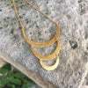 Silver & Gold Warrior Triple Crescent Moon Necklace Necklace Rosie Odette Jewellery