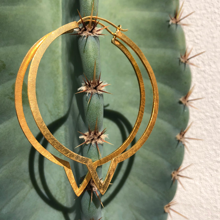 Silver & Gold Warrior Hoops Earring Rosie Odette Jewellery