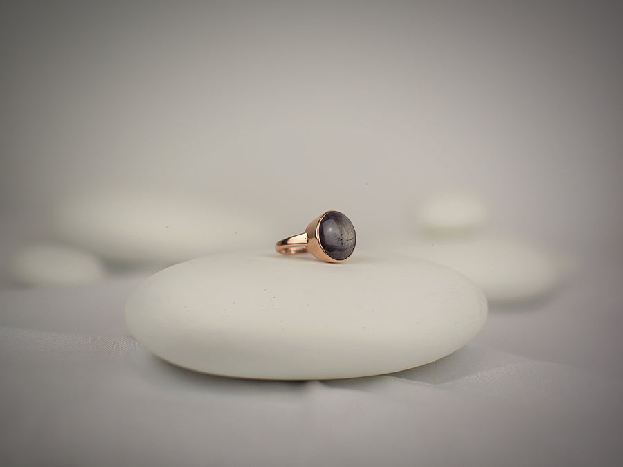 Rose Gold King of Crowns Grey Star Sapphire Ring Ring Rosie Odette Jewellery