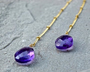 Amethyst Long & Short Drop Earrings Earring Short Rosie Odette Jewellery